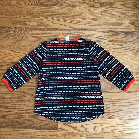 GYMBOREE Striped 3/4 Sleeves Light Blue and Orange Top Girl’s Size 10 - Picture 10 of 10